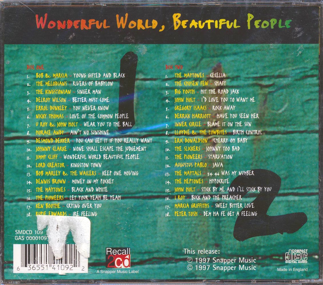 Ken Boothe, Bob Andy, The Melodians, Delroy Wilson, Lord Creator, Etc. - Wonderful World, Beautiful People: A Collection Of Reggae Classics (36 tracks) (2xCD) - CD, CD