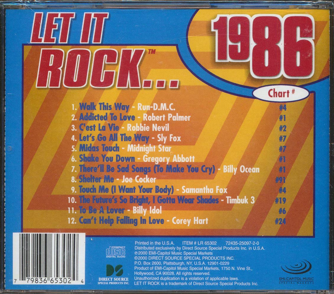 Run DMC, Robert Palmer, Robbie Nevil, Etc. - Let It Rock 1986 - CD, CD