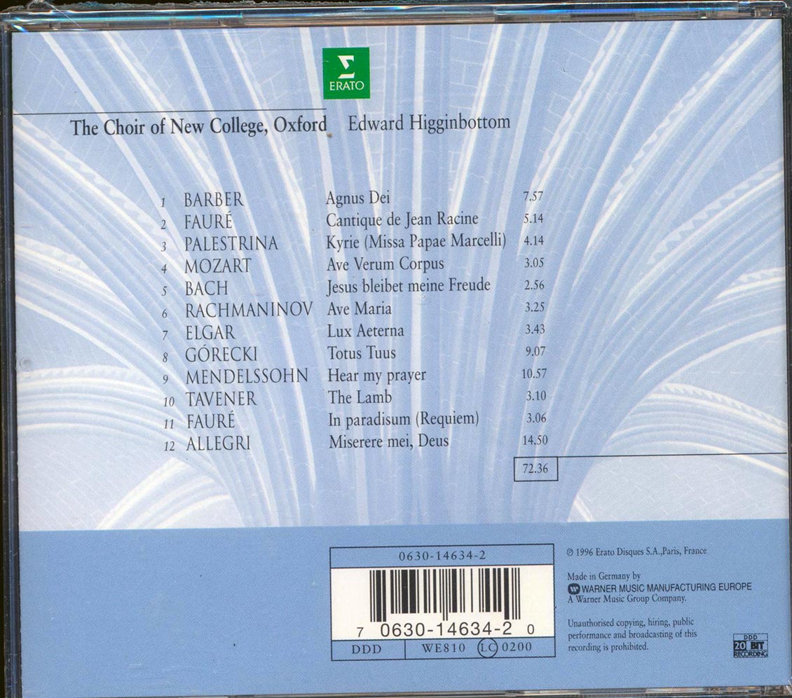 The Choir Of New College Oxford, Edward Higginbottom - Agnus Dei: Music Of Inner Harmony - CD, CD