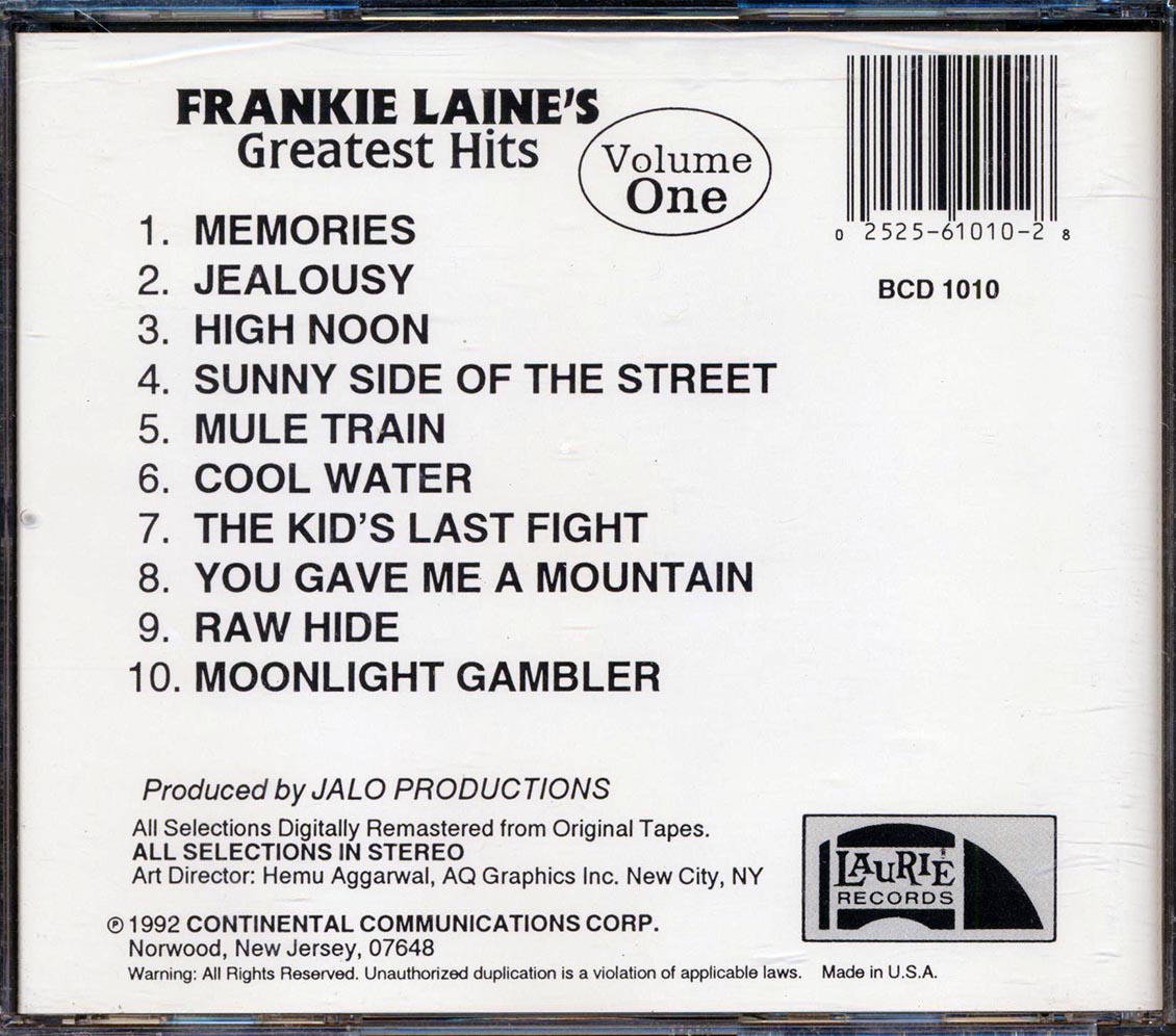Frankie Laine - Frankie Laine's Greatest Hits - CD, CD