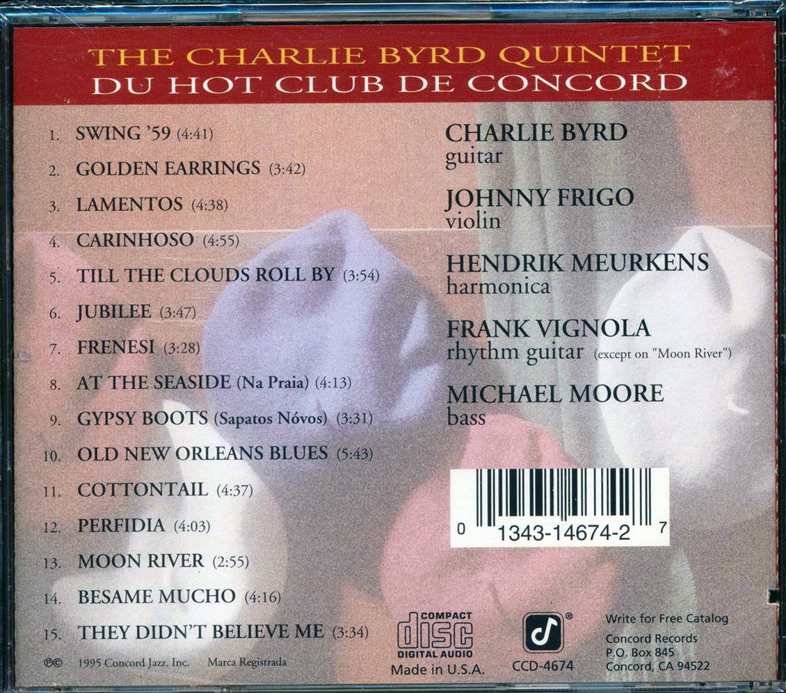 The Charlie Byrd Quintet - Du Hot Club De Concord - CD, CD
