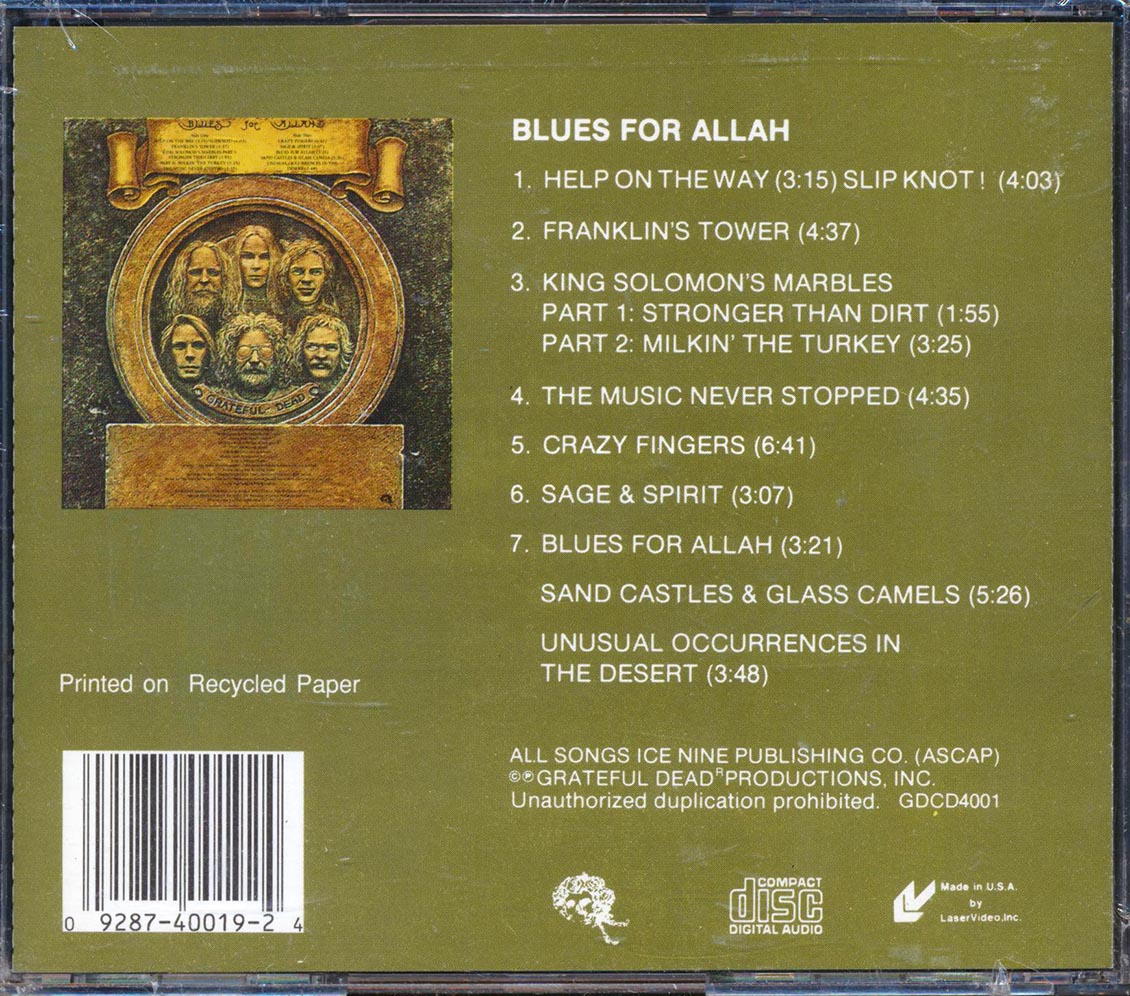 Grateful Dead - Blues For Allah - CD, CD