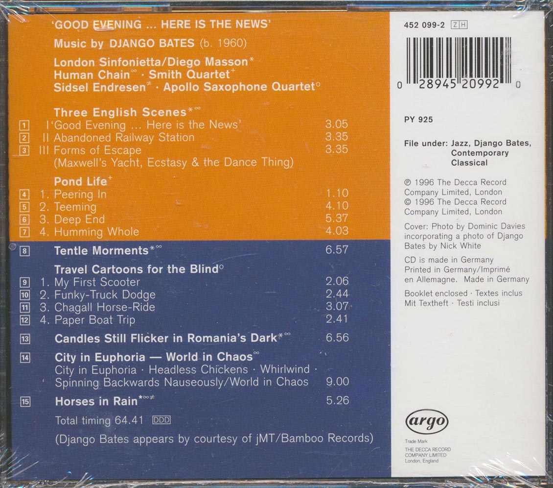 Django Bates - Good Evening: Here Is The News - CD, CD