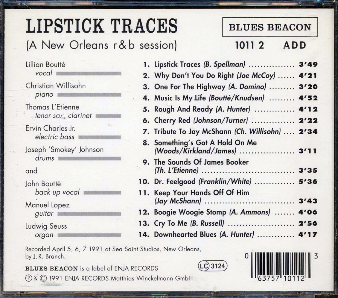 Lillian Boutte, Christian Willisohn - Lipstick Traces: A New Orleans R & B Session - CD, CD