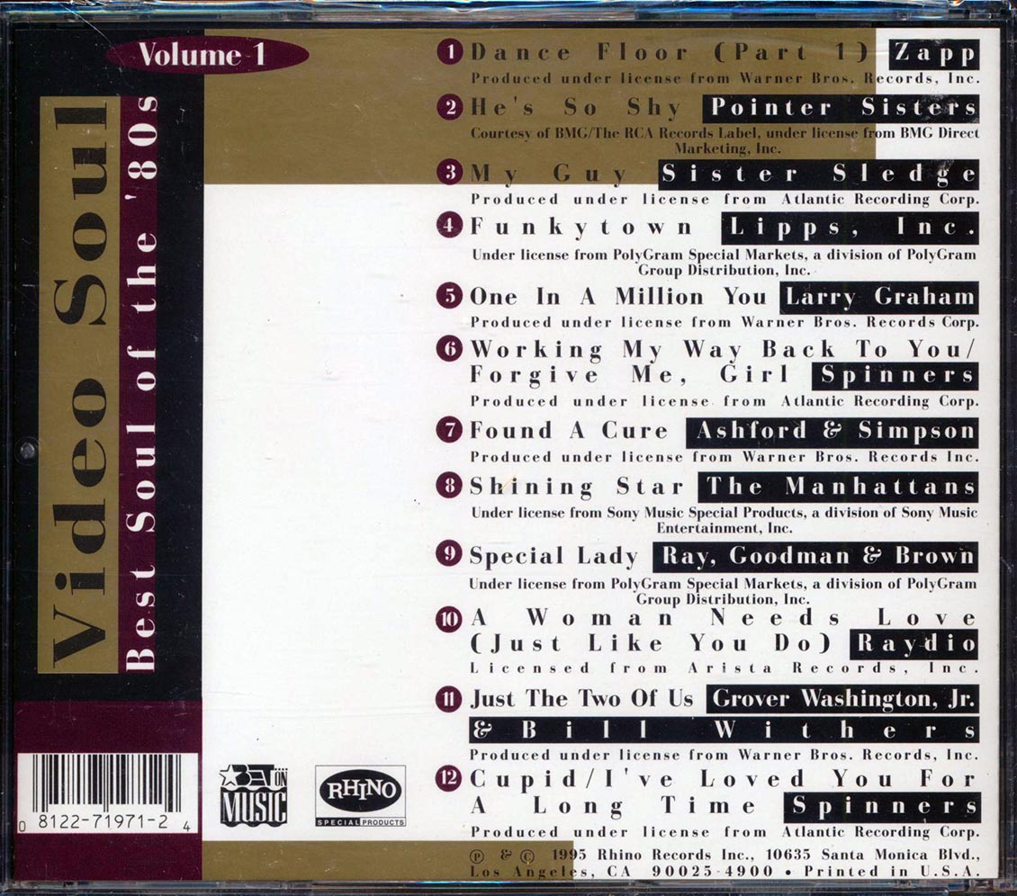 Grover Washington, Pointer Sisters, Sister Sledge, Spinners, Etc. - BET Presents Best Of The '80s Video Soul Volume 1 - CD, CD