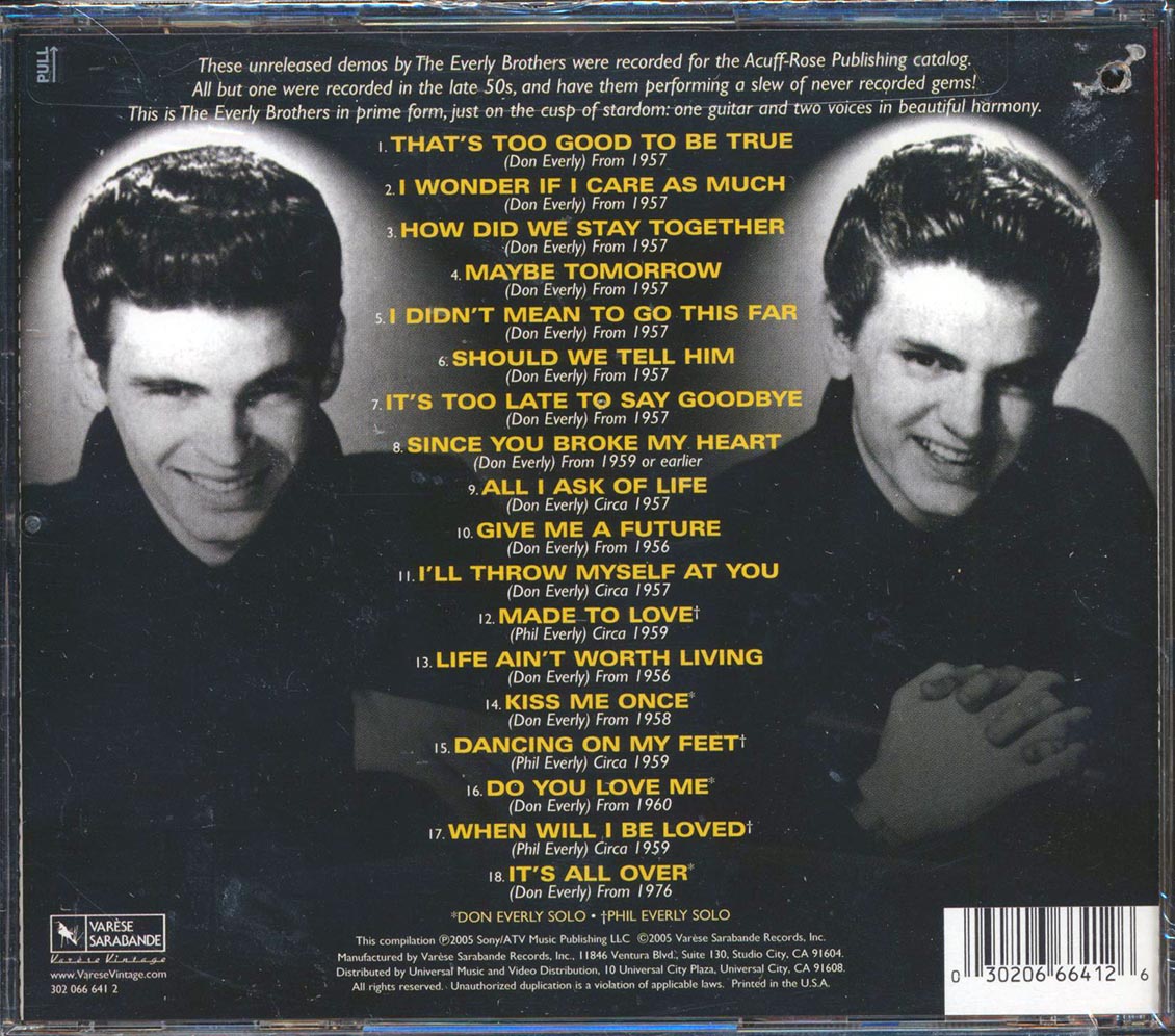 The Everly Brothers - Too Good To Be True - CD, CD