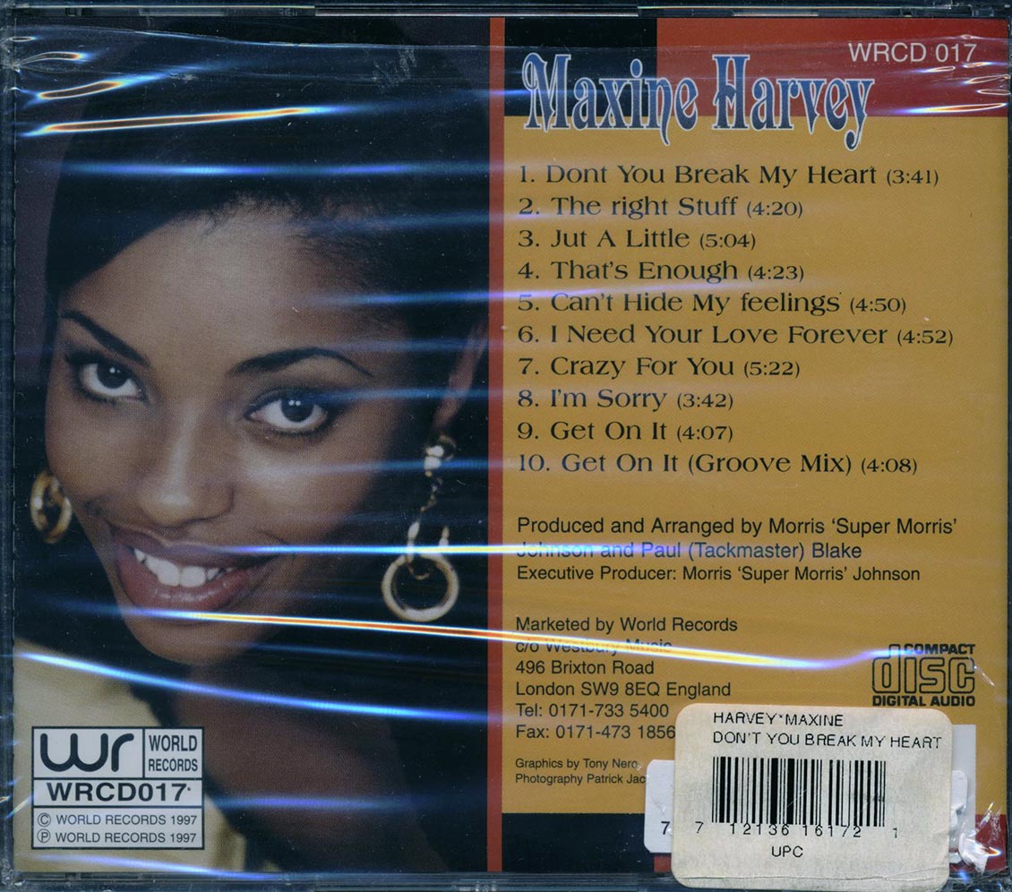 Maxine Harvey - Don't You Break My Heart - CD, CD
