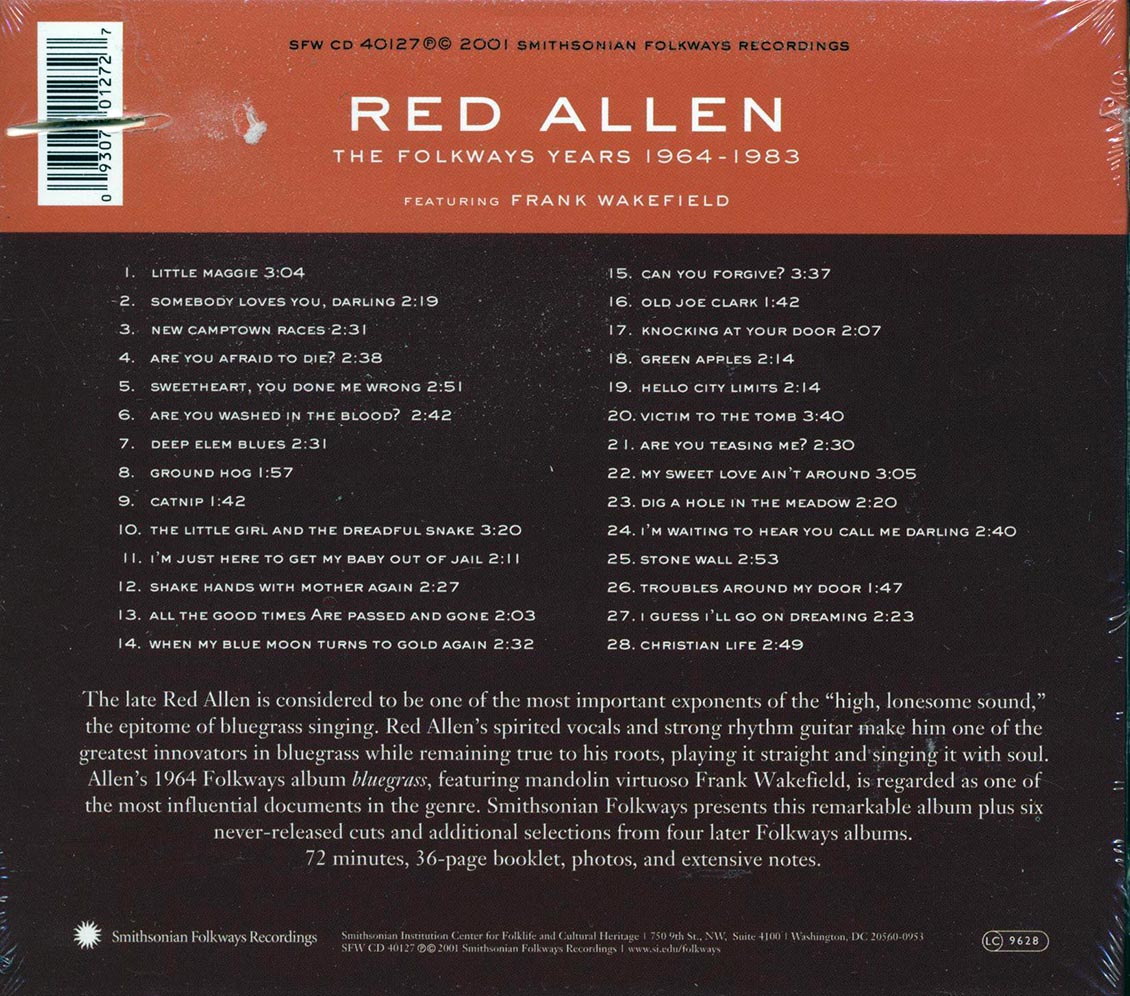 Red Allen, Frank Wakefield - The Folkways Years 1964-1983 (incl. large booklet) (marked/ltd stock) - CD, CD