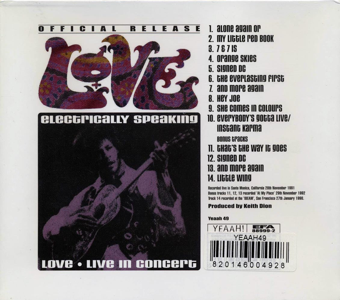Love - Electrically Speaking: Live In Concert - CD, CD