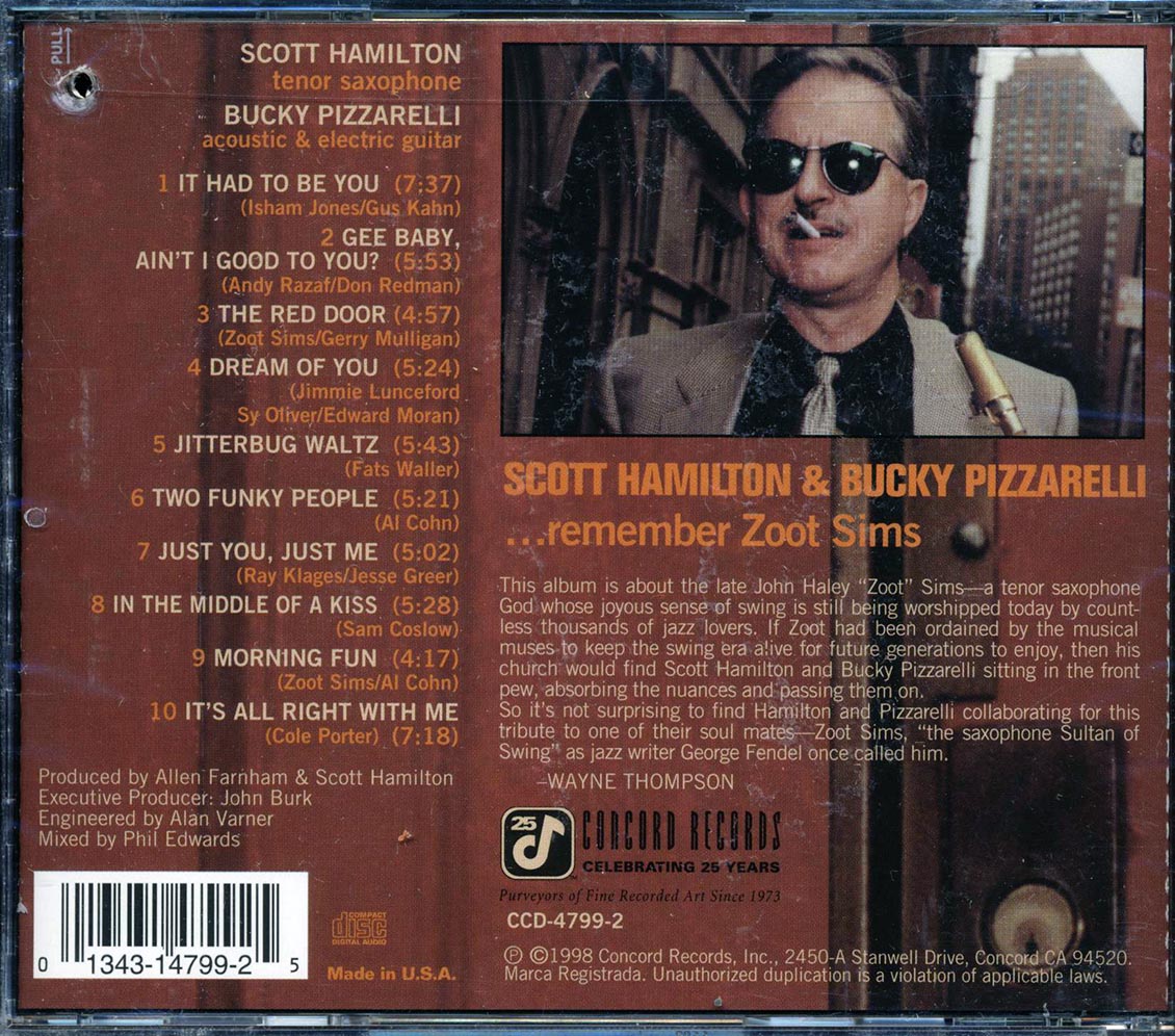Scott Hamilton, Bucky Pizzarelli - The Red Door: Remember Zoot Sims (marked/ltd stock) - CD, CD