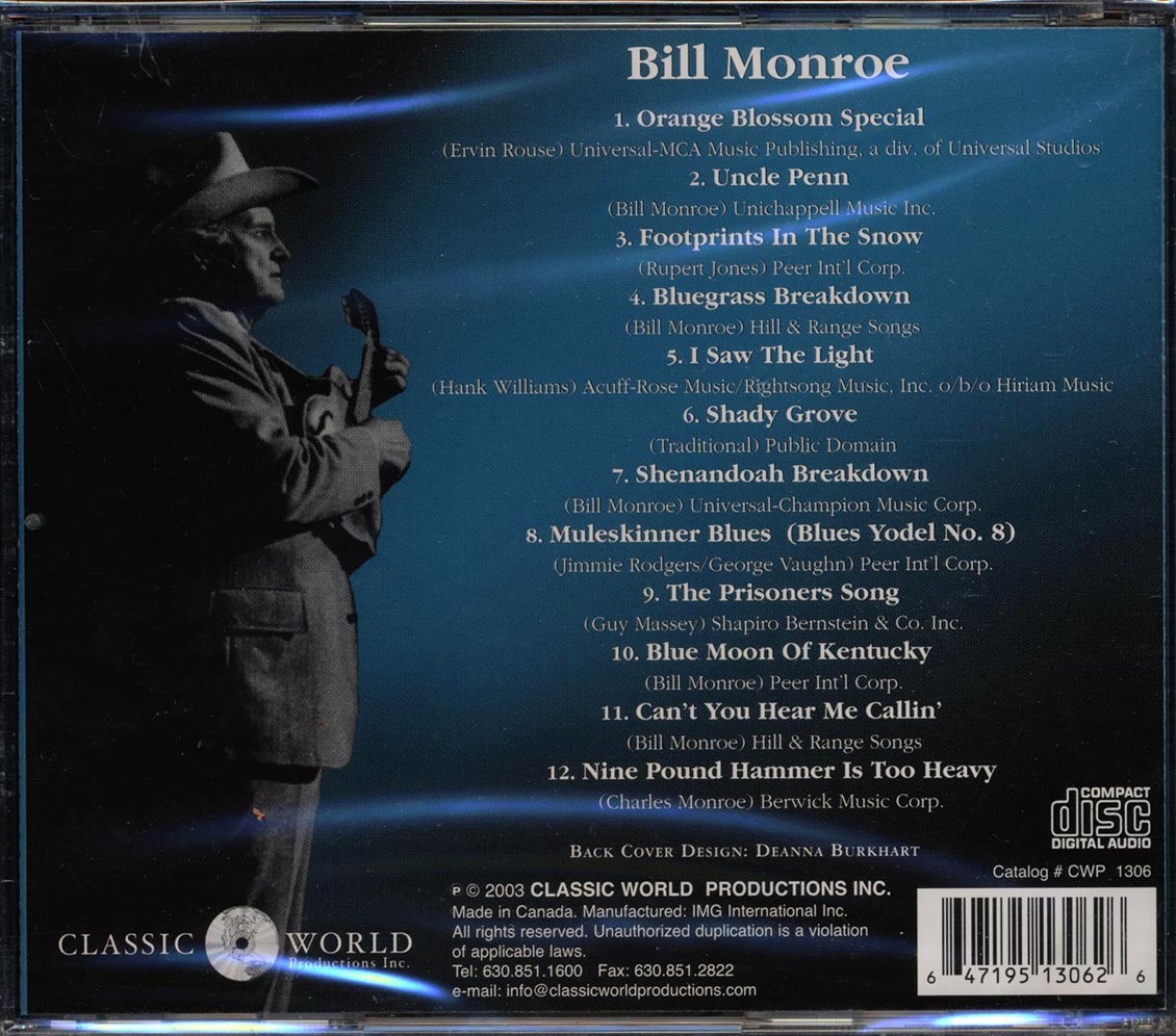 Bill Monroe - Greatest Hits - CD, CD