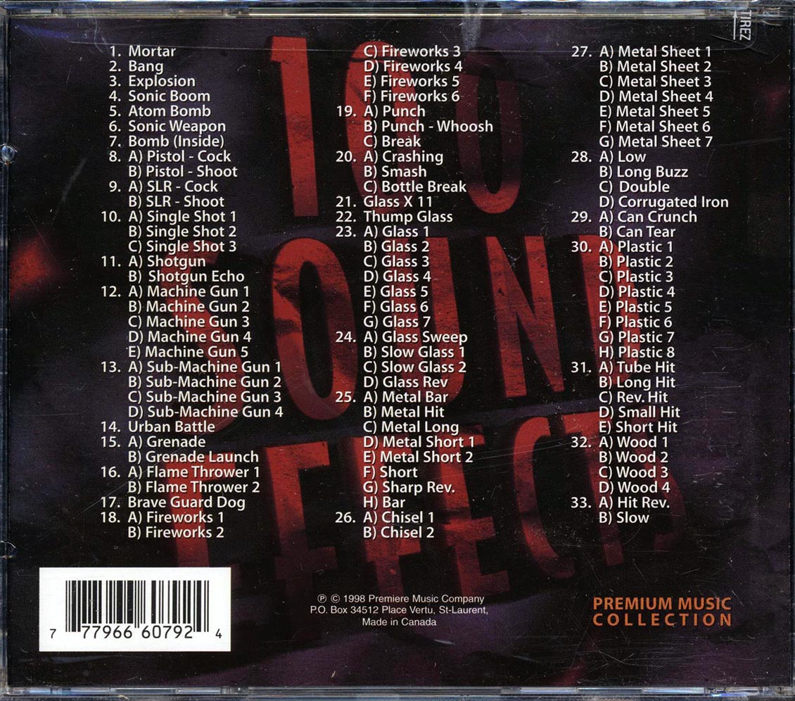 Various - 100 Sound Effects Volume 1 - CD, CD