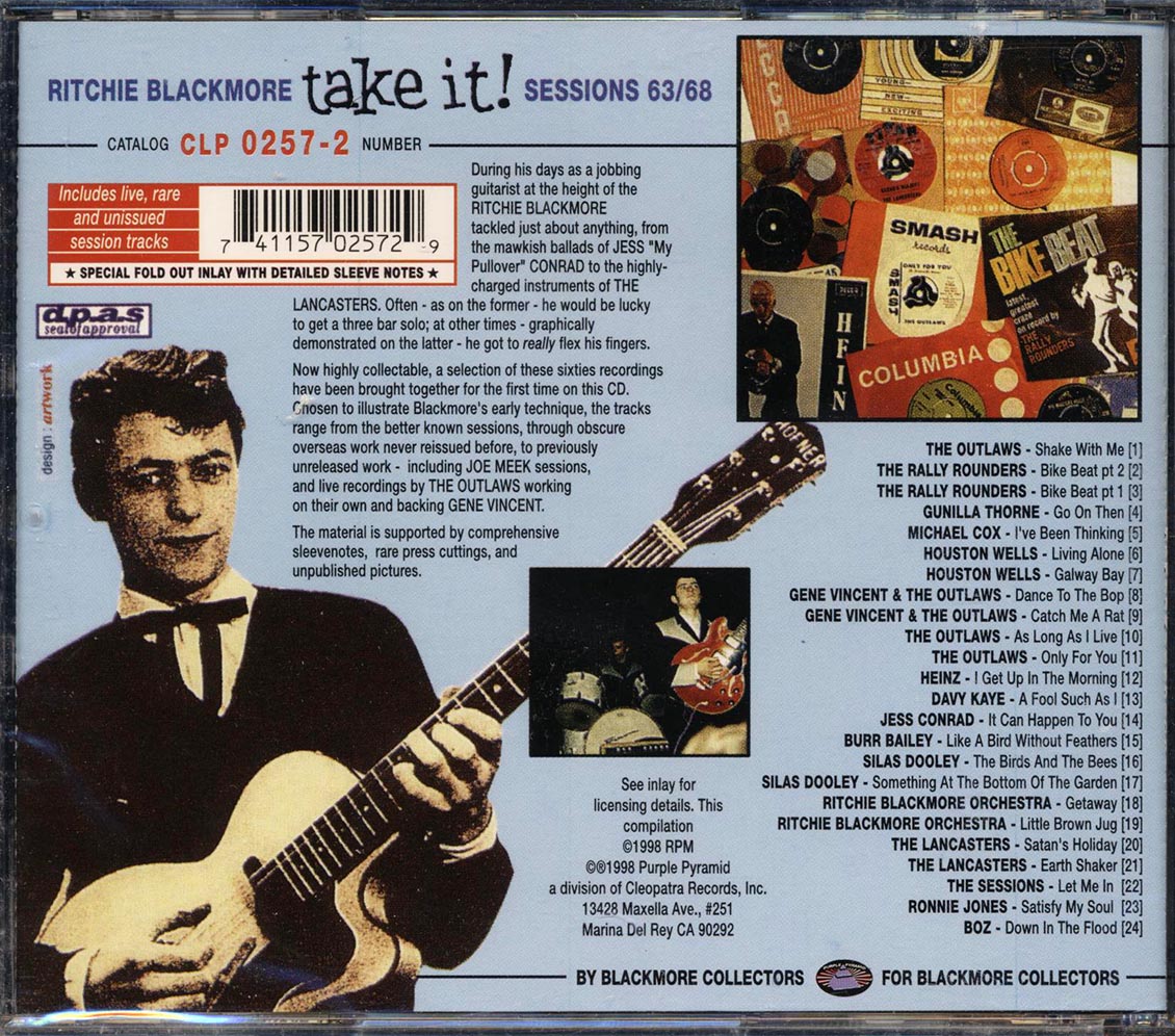 Ritchie Blackmore - Take It: Sessions 63/68 (24 tracks) (gold CD) (ltd. ed.) (incl. large booklet) - CD, CD