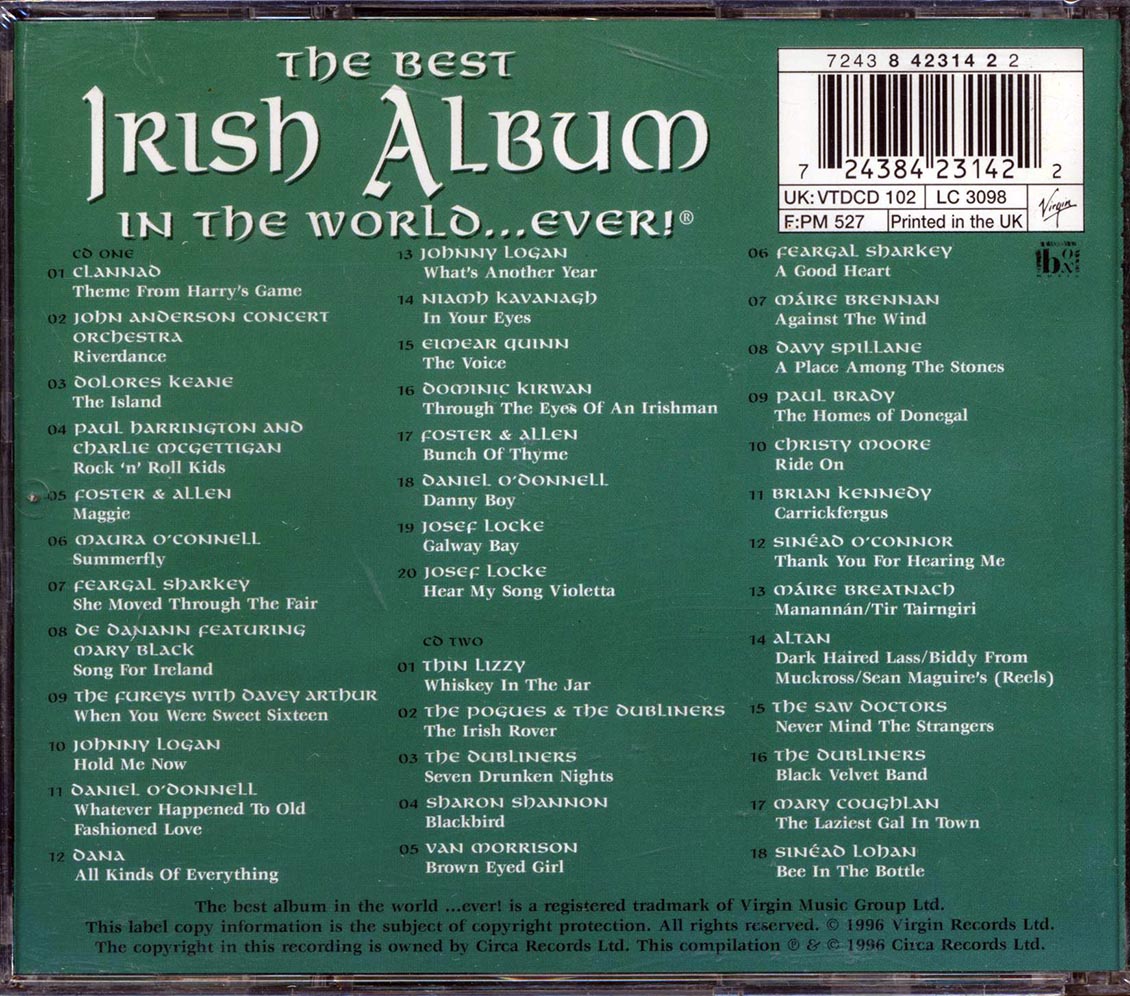 Clannad, Foster & Allen, Maura O'Connell, Etc. - The Best Irish Album In The World Ever (38 tracks) (2xCD) - CD, CD