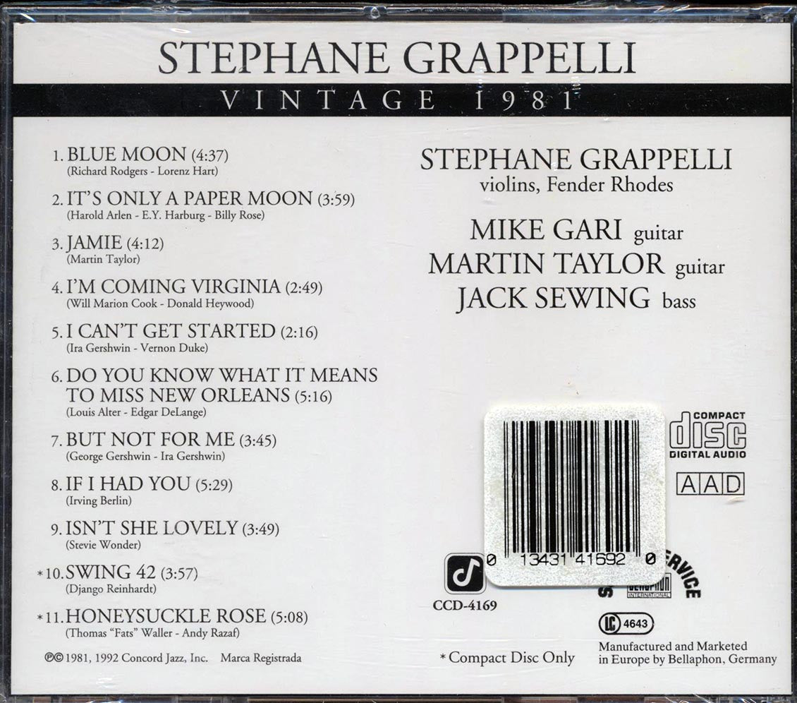 Stephane Grappelli - Vintage 1981 - CD, CD