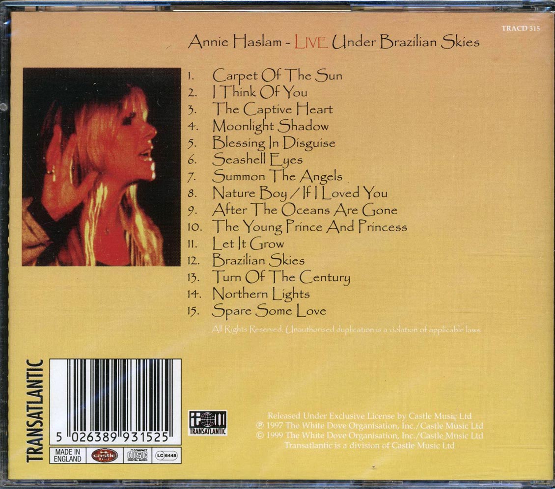 Annie Haslam - Live Under Brazilian Skies - CD, CD