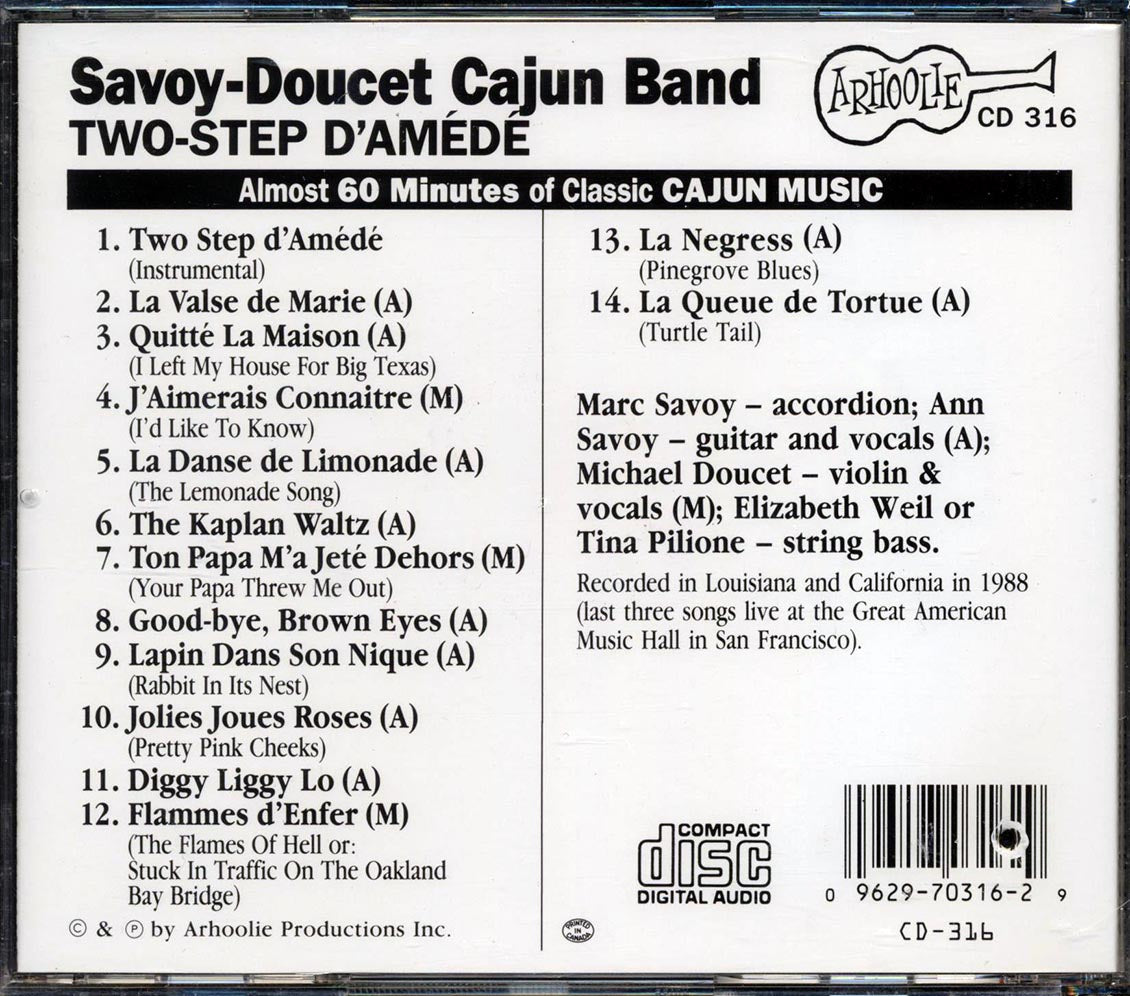 Savoy-Doucet Cajun Band - Two-Step D'Amede - CD, CD