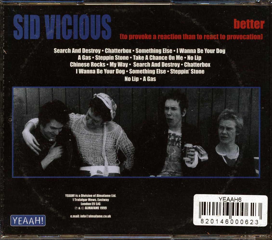 Sid Vicious - Better To Provoke A Reaction Than To React To Provocation - CD, CD