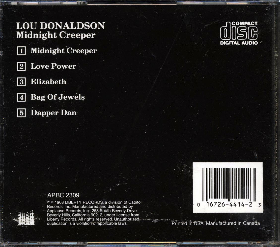 Lou Donaldson - Midnight Creeper - CD, CD