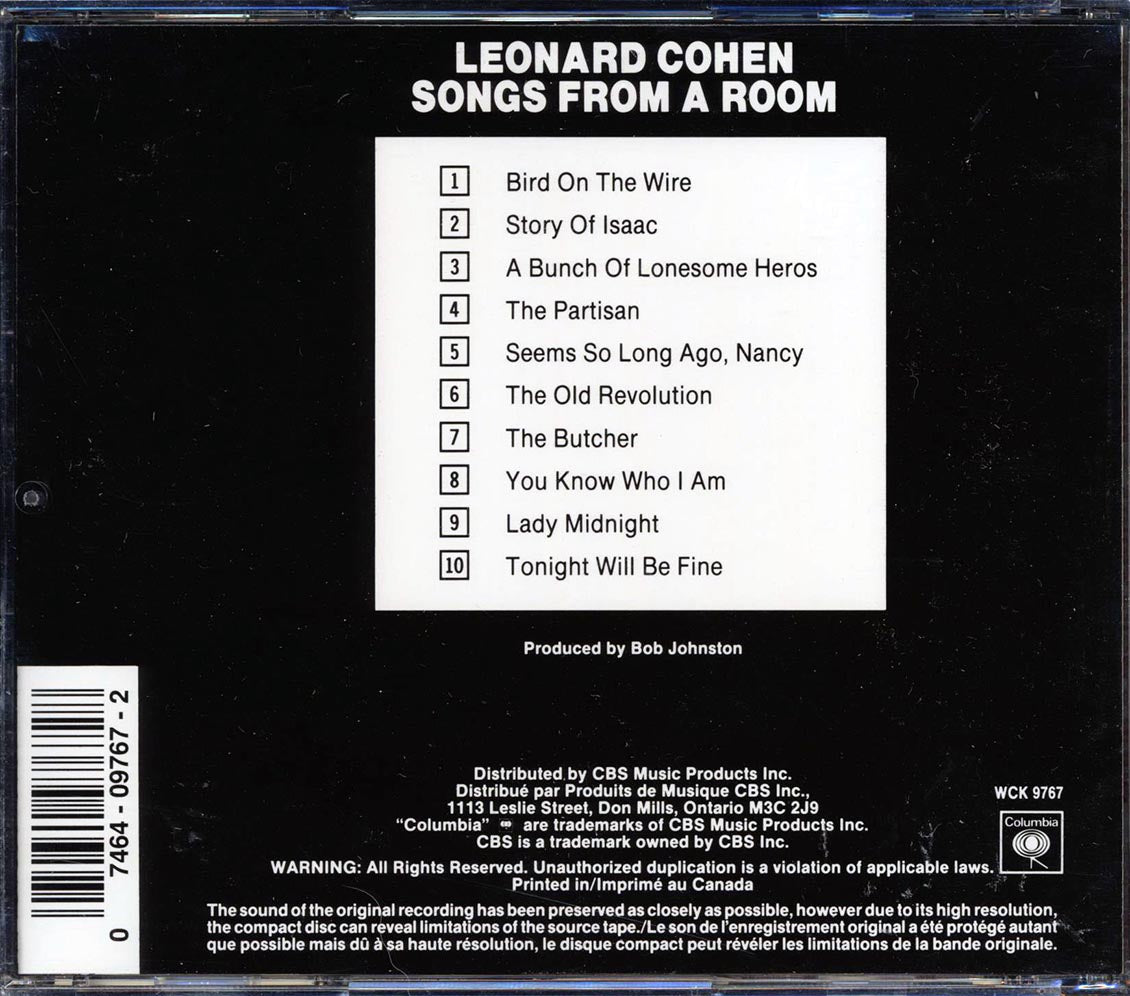 Leonard Cohen - Songs From A Room - CD, CD