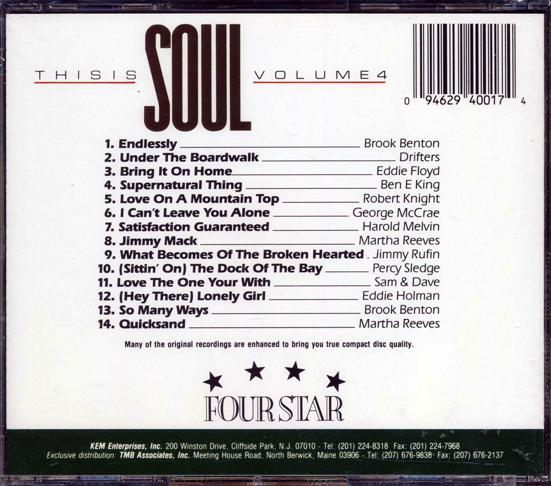 Drifters, Eddie Floyd, Ben E King, Sam & Dave, Etc. - This Is Soul Volume 4 - CD, CD