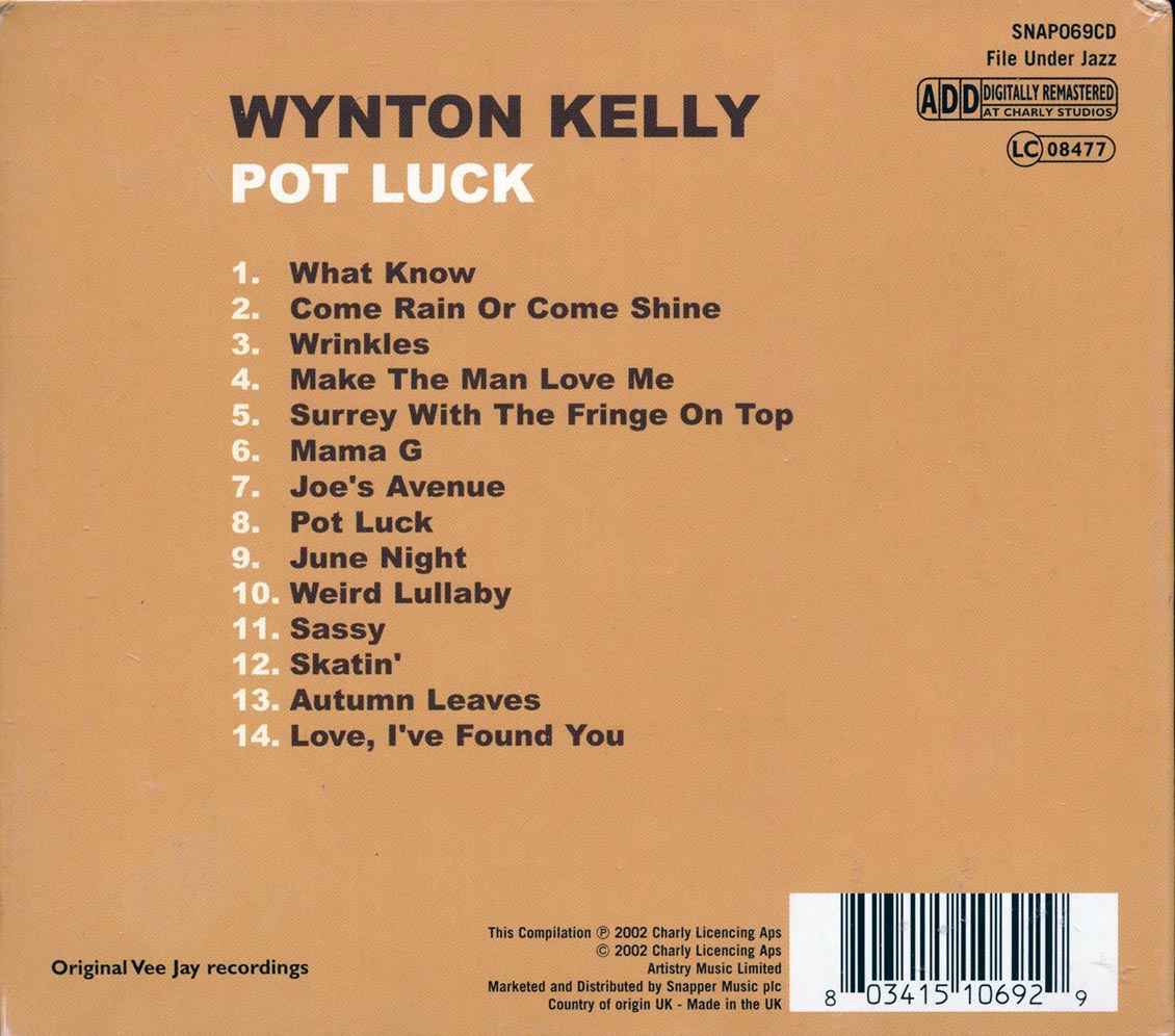 Wynton Kelly - Pot Luck - CD, CD