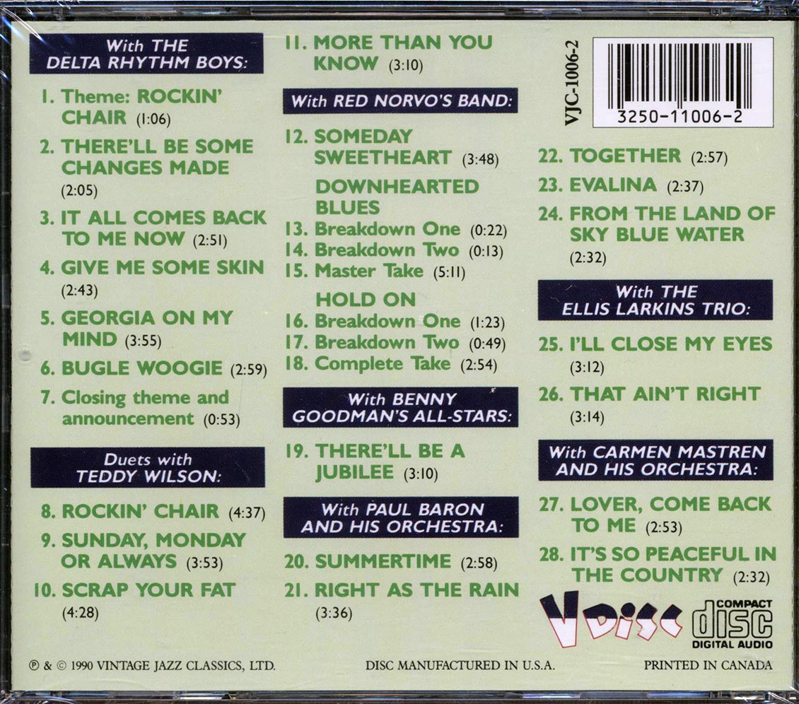 Mildred Bailey - Rockin' Chair: The Legendary V-Disc Sessions (28 tracks) - CD, CD