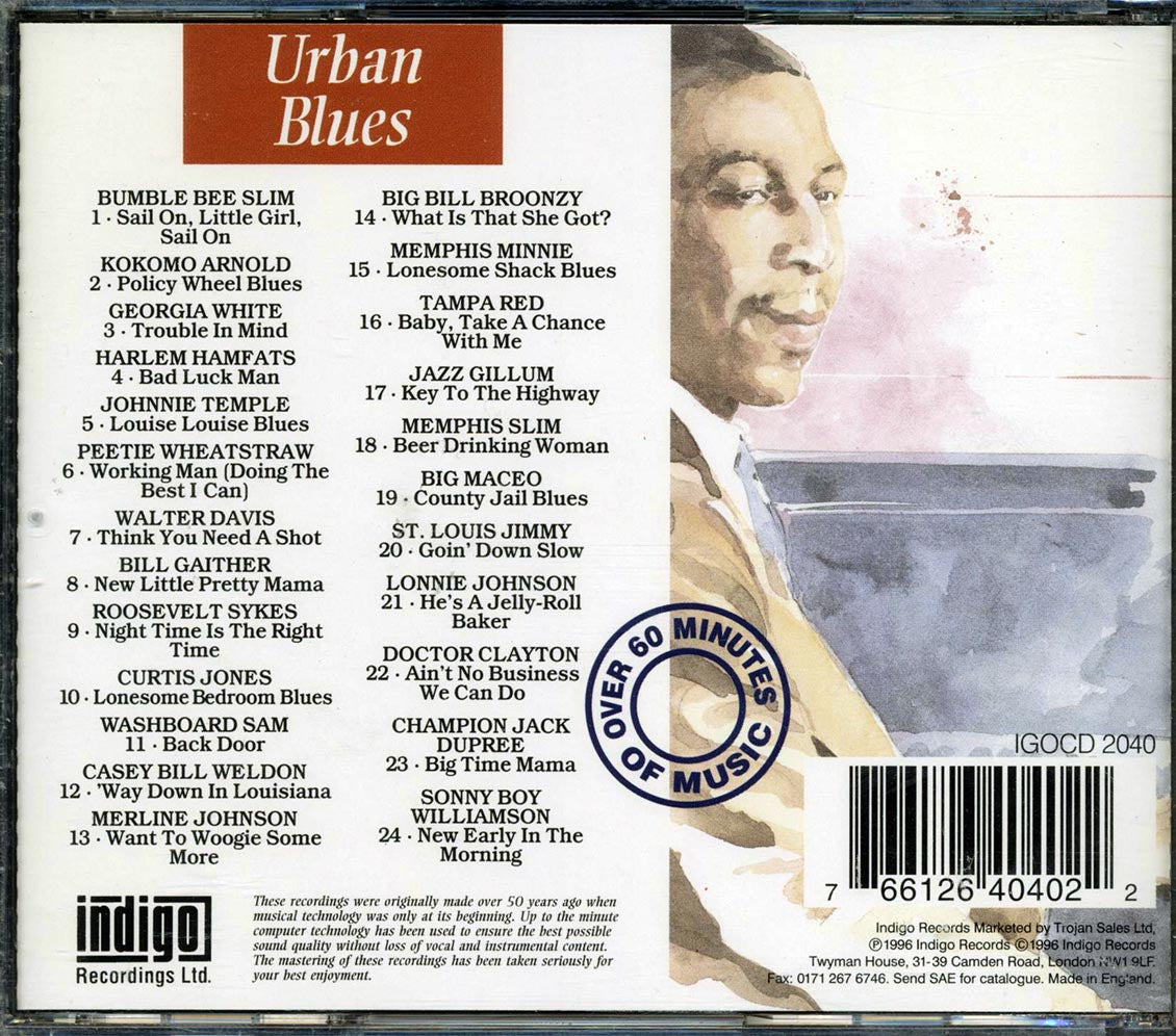 Bumble Bee Slim, Kokomo Arnold, Georgia White, Etc. - Need A Shot: The Essential Recordings Of Urban Blues (24 tracks) - CD, CD