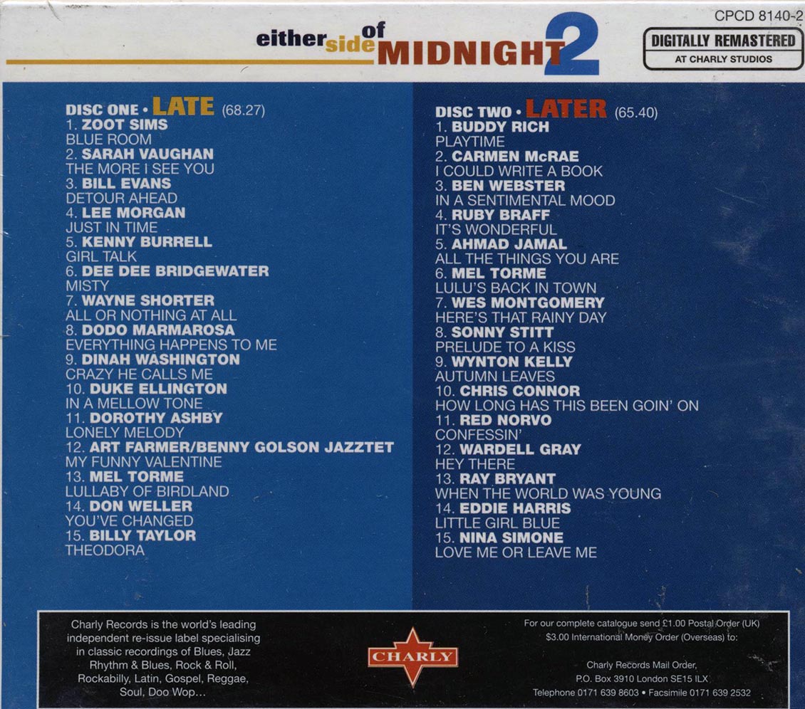 Zoot Sims, Sarah Vaughan, Bill Evans, Wayne Shorter, Etc. - Either Side Of Midnight 2: 30 More Cool Jazz Classics (30 tracks) (2xCD) (box set) - CD, CD