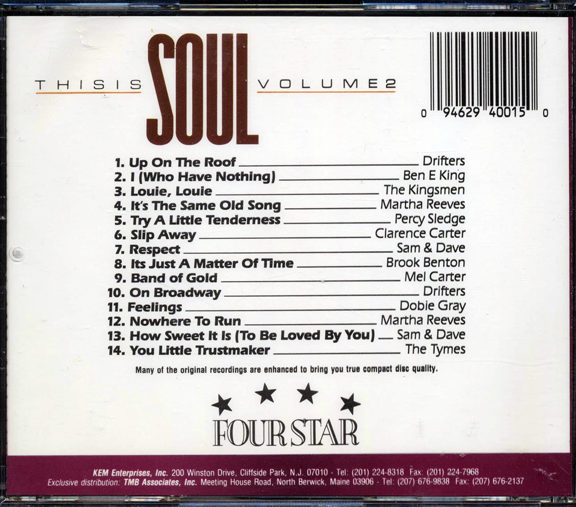 The Drifters, Ben E King, The Kingsmen, Percy Sledge, Etc. - This Is Soul Volume 2 - CD, CD