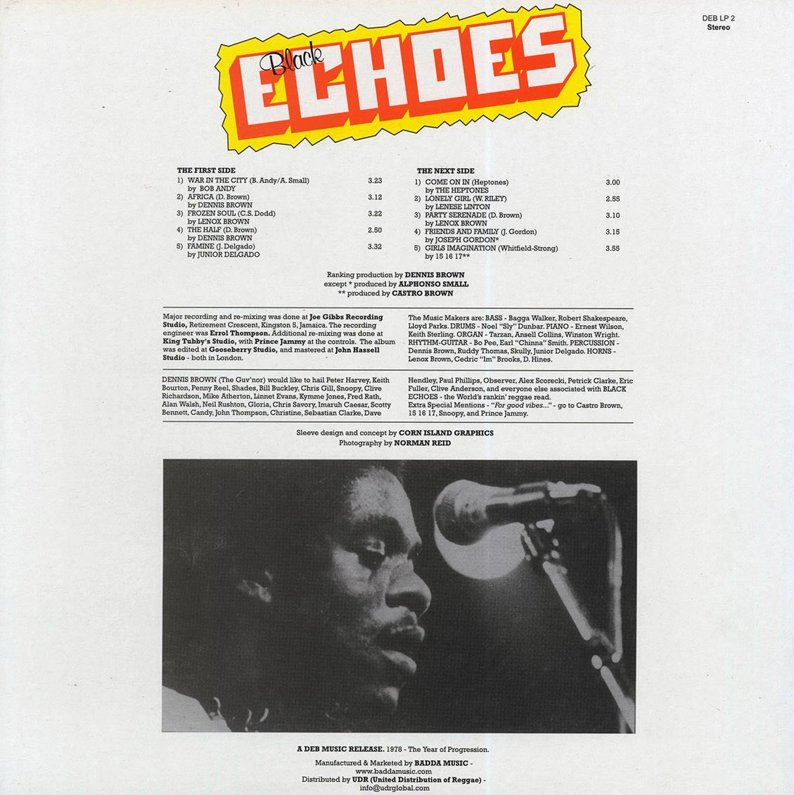 Bob Andy, The Heptones, Jr. Delgado, Dennis Brown, Etc. - Black Echoes - Vinyl LP, LP
