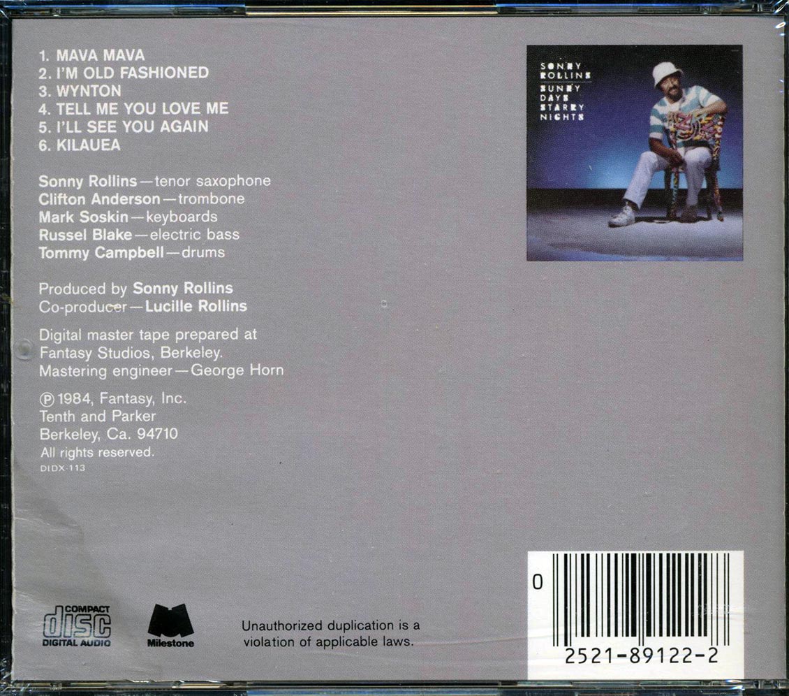 Sonny Rollins - Sunny Days, Starry Nights - CD, CD