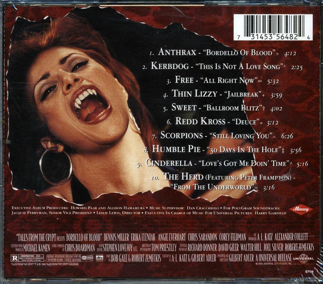 Anthrax, Kerbdog, Free, Thin Lizzy, Scorpions, Etc. - Tales From The Crypt Presents: Bordello Of Blood - CD, CD