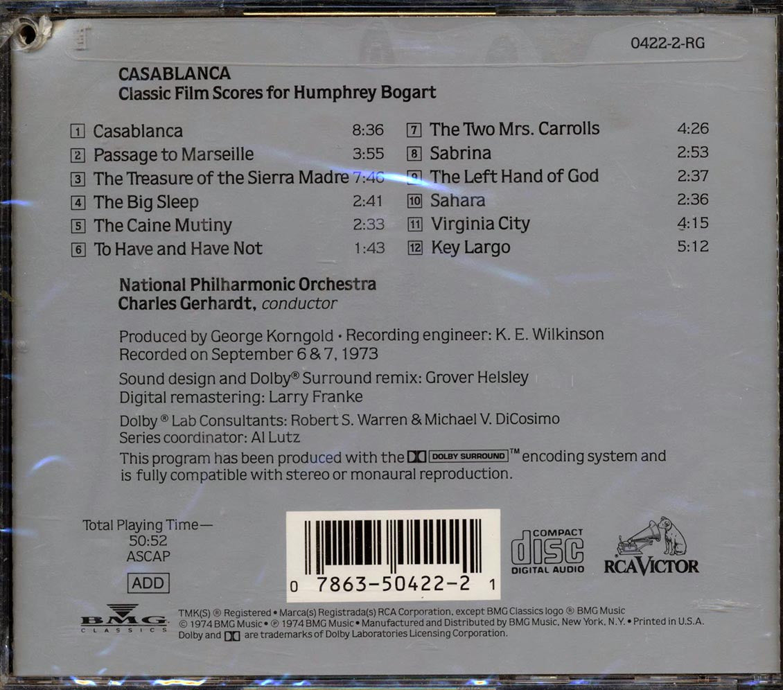 Charles Gerhardt, National Philharmonic Orchestra - Casablanca: Classic Film Scores For Humphrey Bogart (marked/ltd stock) - CD, CD