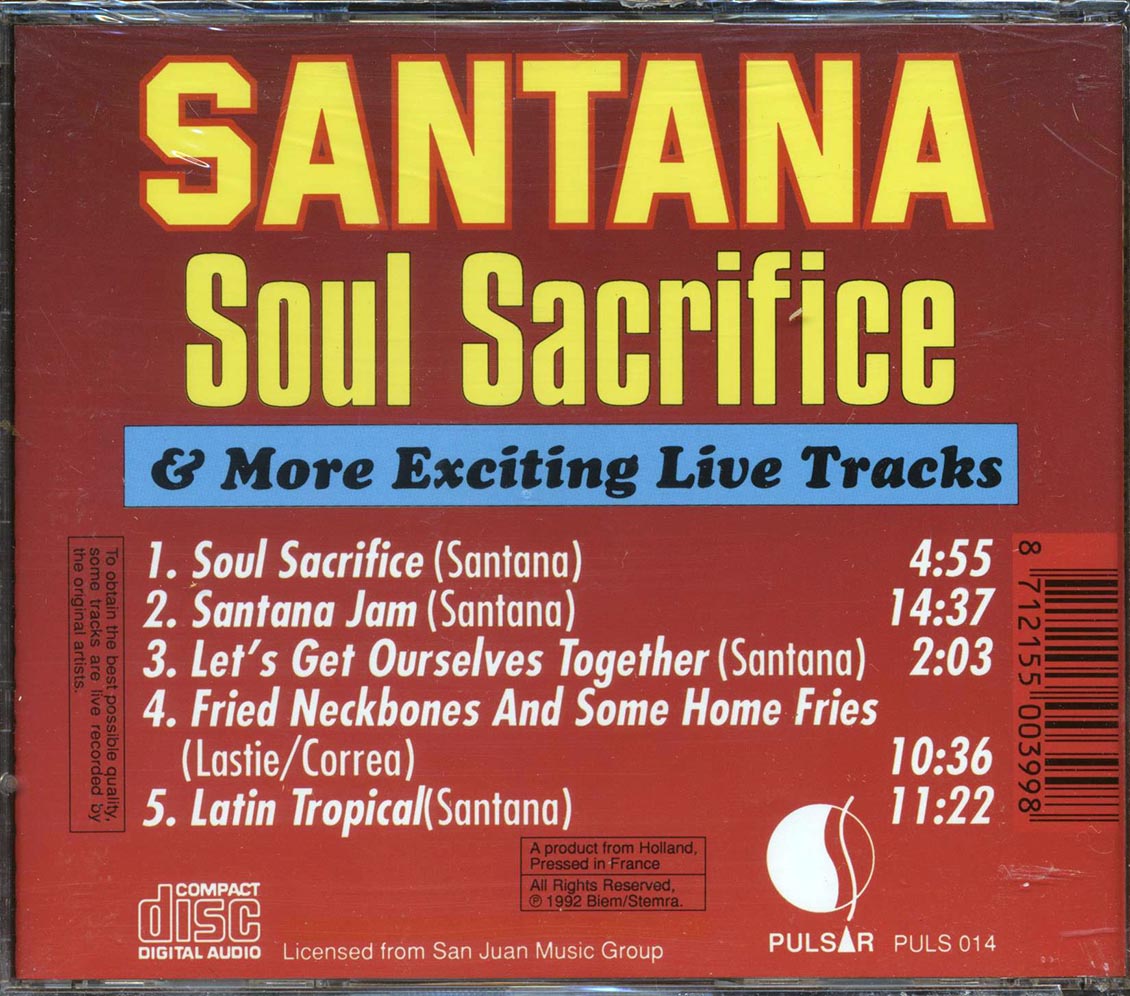 Santana  - Soul Sacrifice & More Exciting Live Tracks - CD, CD