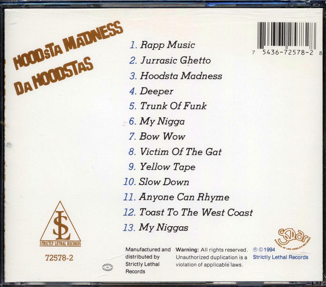 Da Hoodstas - Hoodsta Madness - CD, CD