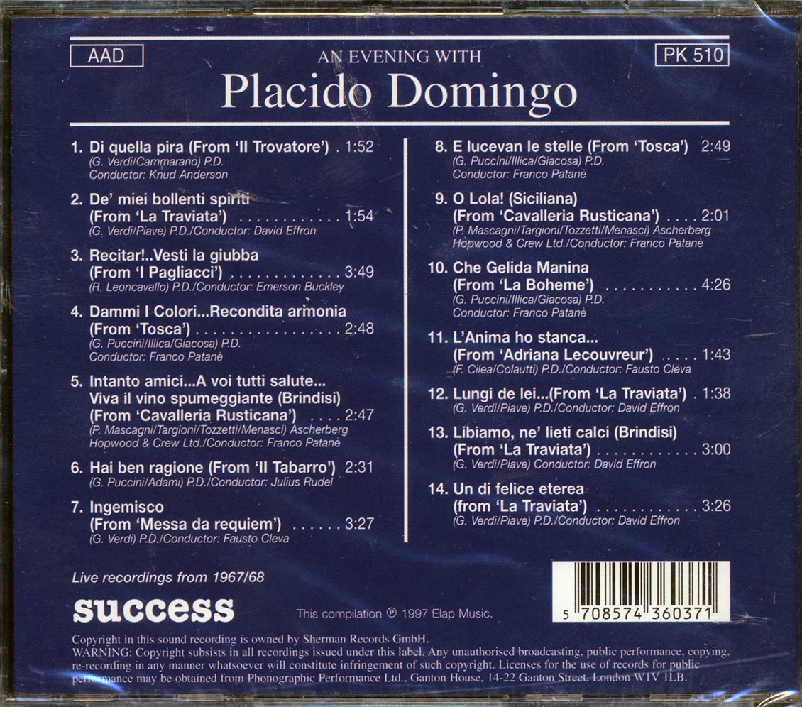 Placido Domingo - An Evening With Placido Domingo And Friends - CD, CD