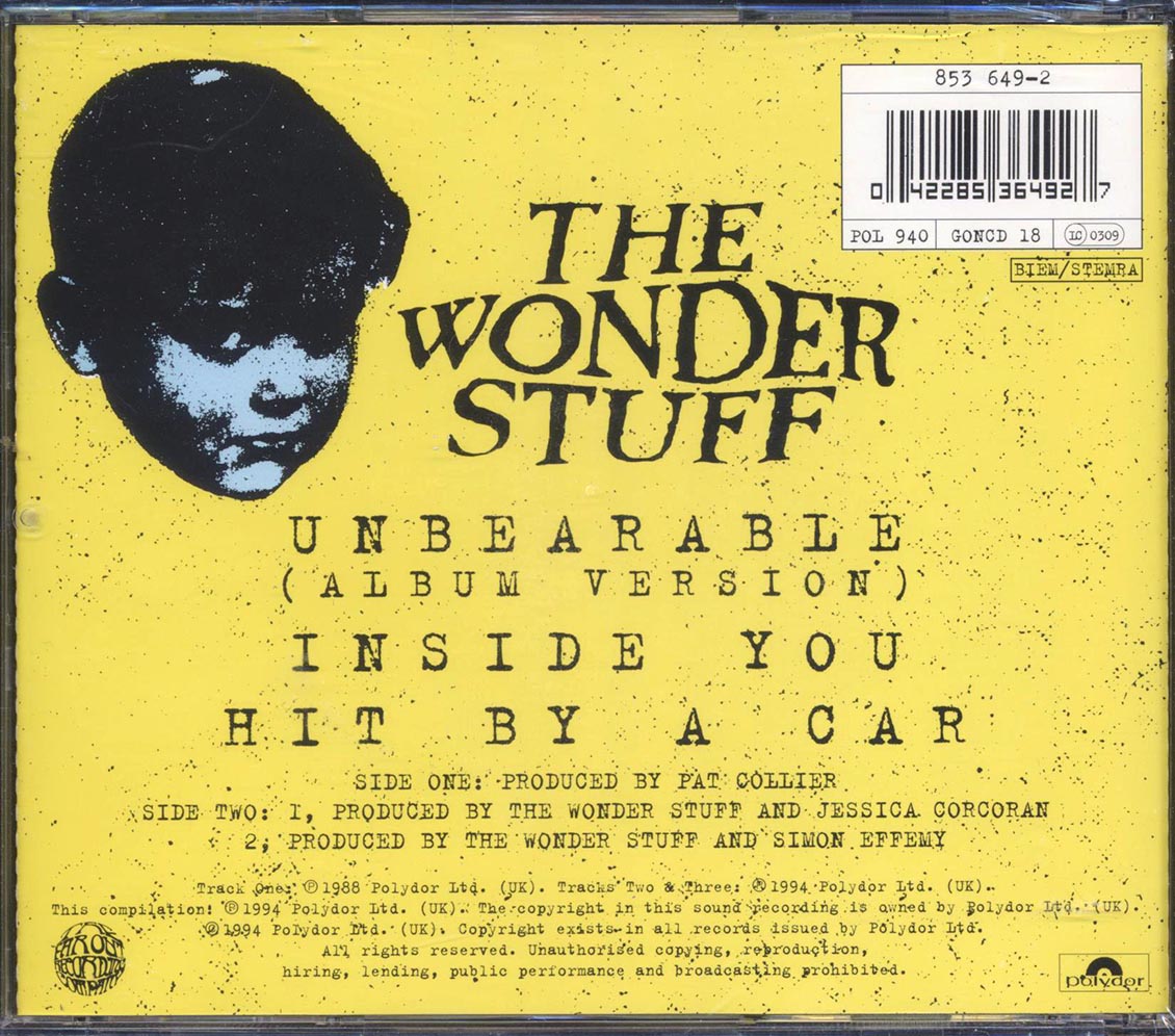 The Wonder Stuff - Unbearable - CD, CD