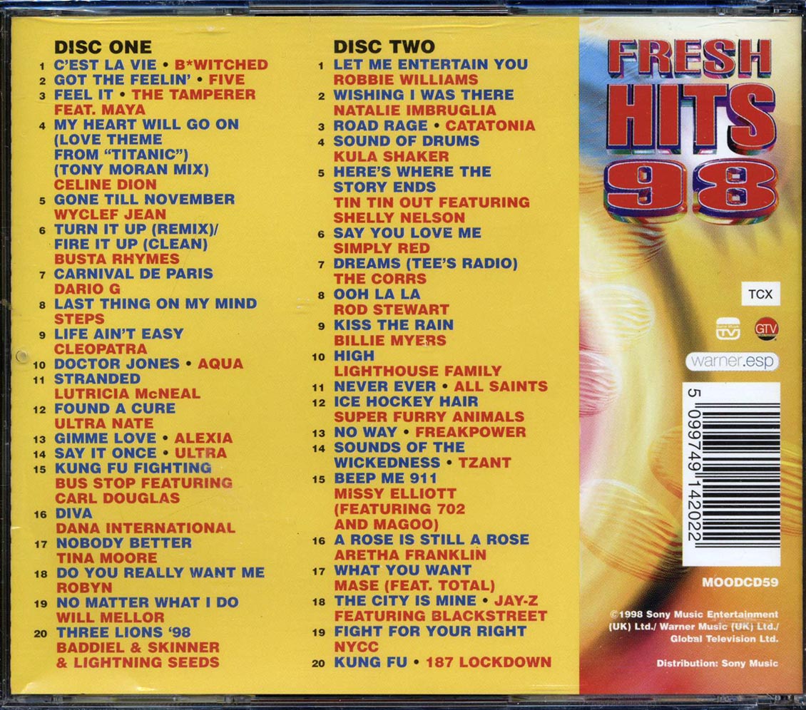 Celine Dion, Wyclef Jean, Five, Etc. - Fresh Hits 98 (40 tracks) (2xCD) - CD, CD