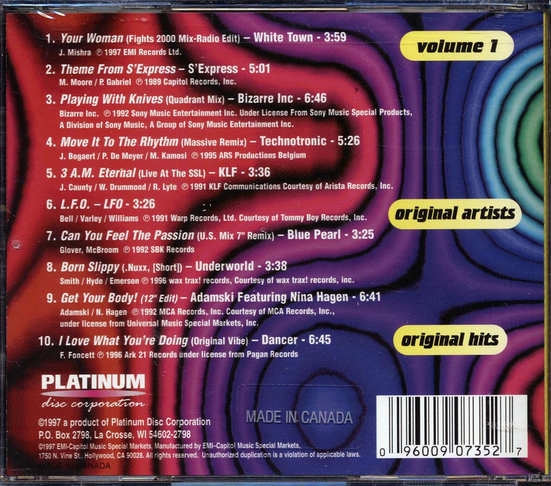 White Town, Bizarre Inc, Technotronic, Etc. - Dance Now Volume 1 - CD, CD