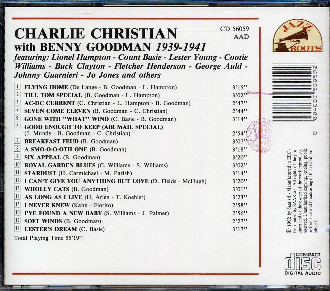 Charlie Christian, Benny Goodman, Lester Young, Count Basie, Etc. - 1939-1941 - CD, CD