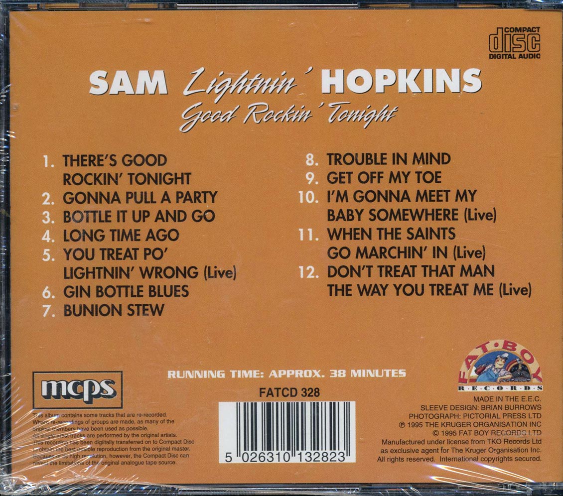 Lightnin' Hopkins - Good Rockin' Tonight - CD, CD