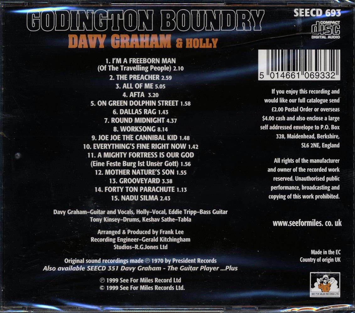 Davy Graham & Holly - Godington Boundry - CD, CD