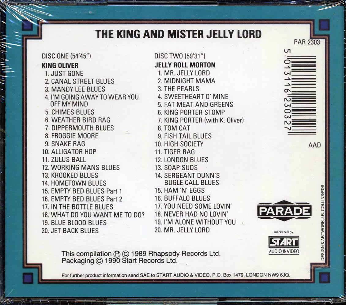 King Oliver, Jelly Roll Morton - The Classic New Orleans Jazz Of The King & Mister Jelly Lord (40 tracks) (2xCD) - CD, CD