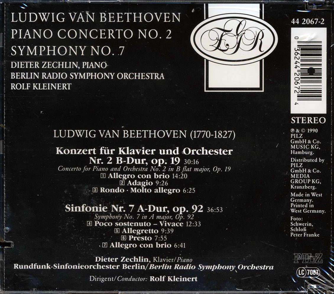 Berlin Radio Symphony Orchestra, Rolf Kleinert, Beethoven - Piano Concerto No. 2 In B Flat Major, Op. 19; Symphony No. 7 In A Major, Op. 92 - CD, CD