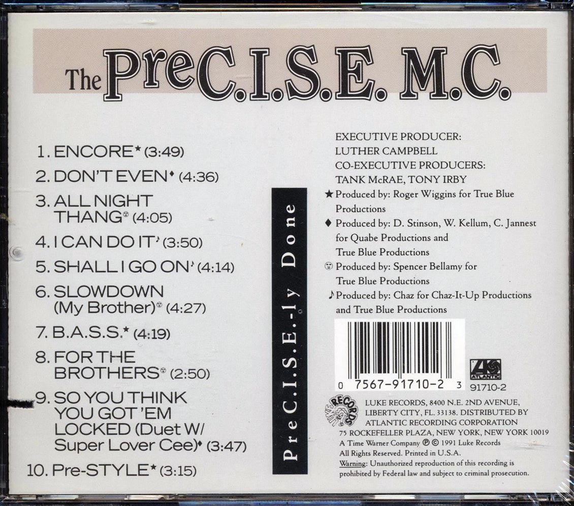 The PreC.I.S.E. MC - PreC.I.S.E.-Ly Done (marked/ltd stock) - CD, CD
