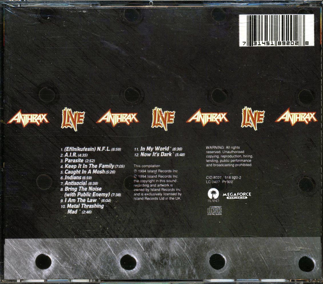 Anthrax - Live: The Island Years - CD, CD