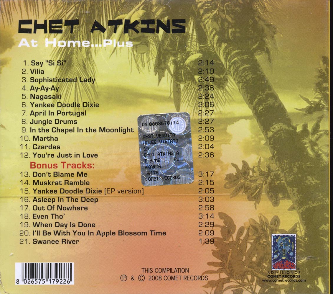 Chet Atkins - At Home Plus (+9 bonus tracks) - CD, CD