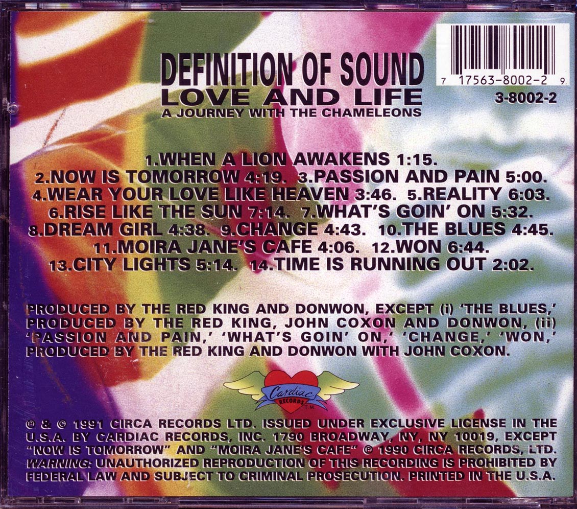 Definition Of Sound - Love And Life: A Journey With The Chameleons - CD, CD