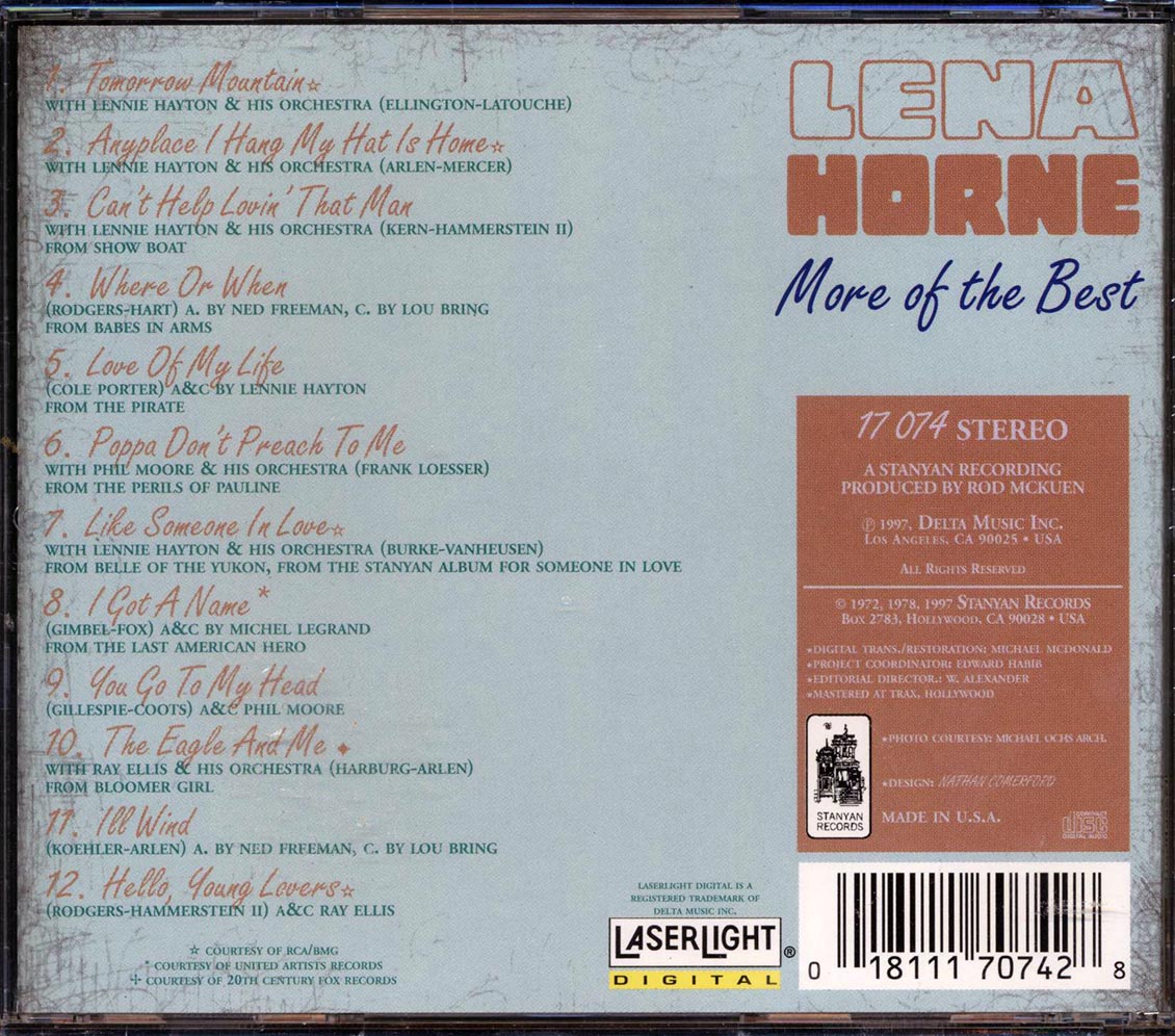 Lena Horne - More Of The Best - CD, CD